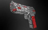 Gun silhouette built entirely from typographic text art