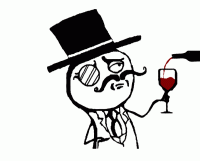 Classic 'like a sir' meme, sipping wine in style