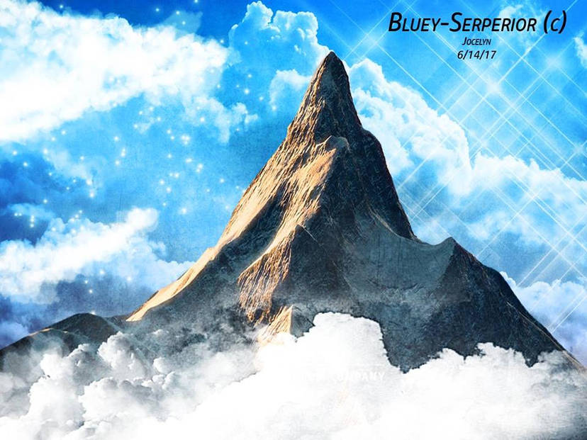 Majestic mountain peak GFX signature piece with starry sky