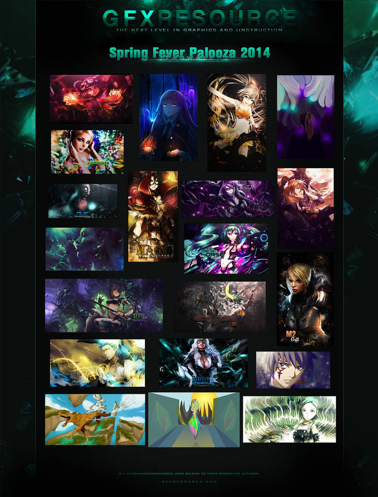 GFXResource gallery collage of vibrant digital art signatures