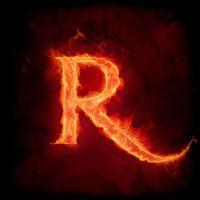 Flaming letter R glowing like a forum signature