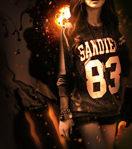 Fiery GFX art, girl in Sandiego 83 jersey
