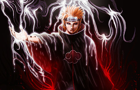 Naruto's Pain unleashing electric chakra art