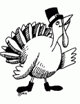 Classic top-hat turkey doodle, silly forum-era clipart