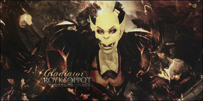 Gothic demon gladiator signature art, forum GFX style