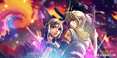 Space Rangers GFX signature with two anime heroines