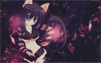 Anime cat-girl GFX art with pink crystal effects
