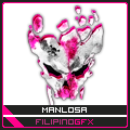 Skull GFX signature with pink splatter effect