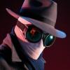 Mysterious hacker in fedora and sunglasses avatar art