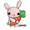 Cute cartoon bunny avatar holding a carrot