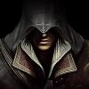 Hooded assassin GFX art, moody forum avatar vibes