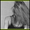 Grainy black-and-white avatar of a girl's back