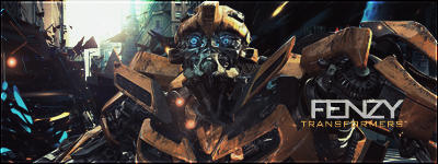 Bumblebee Transformers GFX signature with fiery battle backdrop
