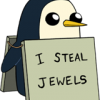 Penguin heist avatar, deadpan and proud of it