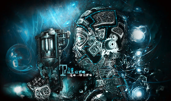 Robotic warrior GFX art declaring the future is ours