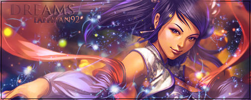 Vibrant fantasy GFX signature with swirling colors and lights