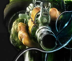 Gritty cybernetic hand-and-gears digital art piece