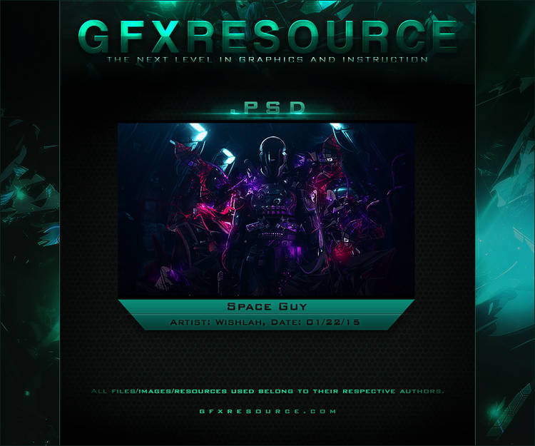 Space Guy digital art showcase from a GFX resource site