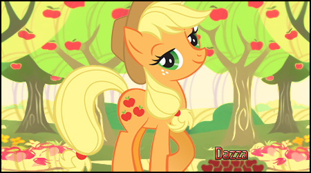 Applejack fan art with 'Dazza' signature tag