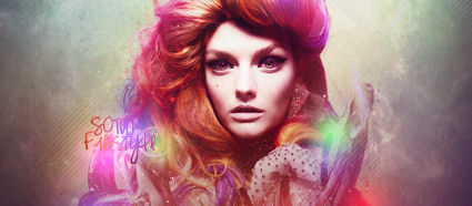 Colorful vintage GFX portrait signature with retro flair