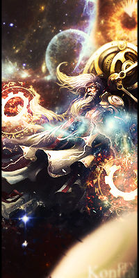 Cosmic wizard GFX art amid stars and swirling magic