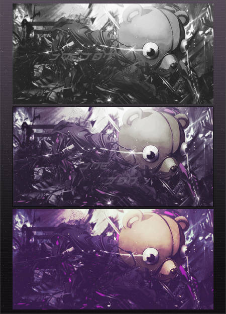 Teddy bear GFX signature in triple color variations