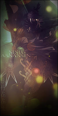 Ninja assassin GFX signature with mystic silhouette art
