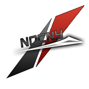 Bold red and black NDC-NH crew emblem