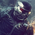 Dark armored warrior avatar with electric energy effects