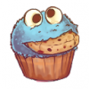 Cookie Monster cupcake avatar art