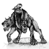 Fierce werewolf illustration, classic forum avatar art
