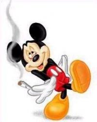 Mickey Mouse chilling with a cigarette, classic edgy meme