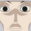 Simple minimalist face avatar with a blank stare
