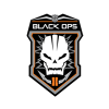 Black Ops skull emblem, gaming crew logo throwback