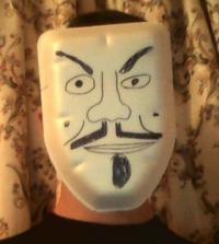 Anonymous mask selfie, forum member's mysterious avatar