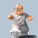 Pixel-art fighter avatar, ready to throw down