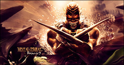 Fiery demon warrior GFX signature with crossed swords