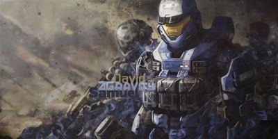 Halo Master Chief signature GFX amid battlefield chaos