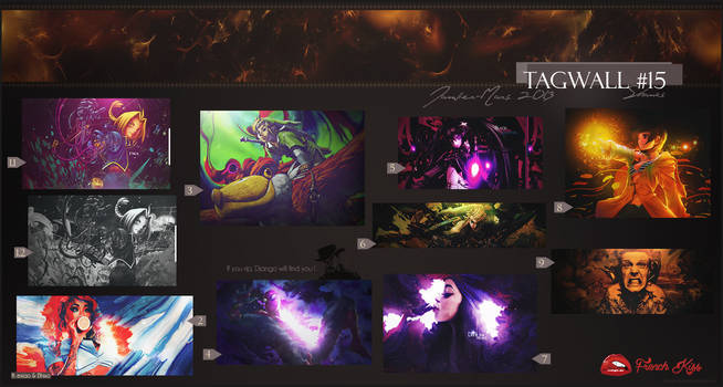 GFX artwork collage tagwall showcasing member digital art pieces