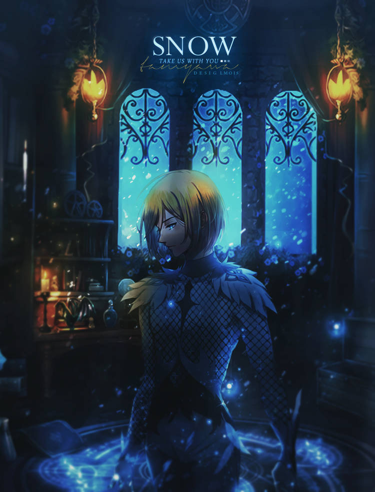 Moody anime GFX piece, magic circle glow in candlelit room