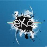 Grungy paint-splatter EXO logo art, classic forum GFX vibes