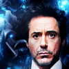Stylized RDJ-inspired avatar with smoky effects, classic forum vibe