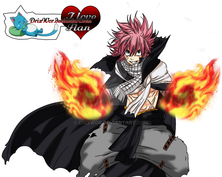 Natsu unleashing fire, Fairy Tail fan art