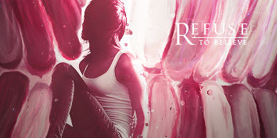 Pink abstract signature art with a defiant silhouette