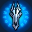 Sleek blue crystalline emblem, a striking gaming icon