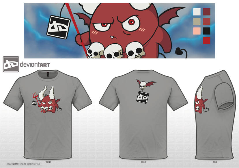 DeviantArt devil monster mascot t-shirt design mockup