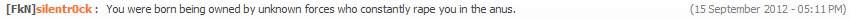 Harsh forum post from [FkN]silentr0ck, 2012