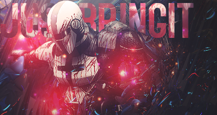 Masked warrior GFX signature with dramatic red glow