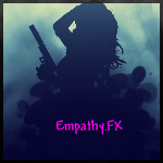Silhouetted gunslinger art with glowing EmpathyFX signature