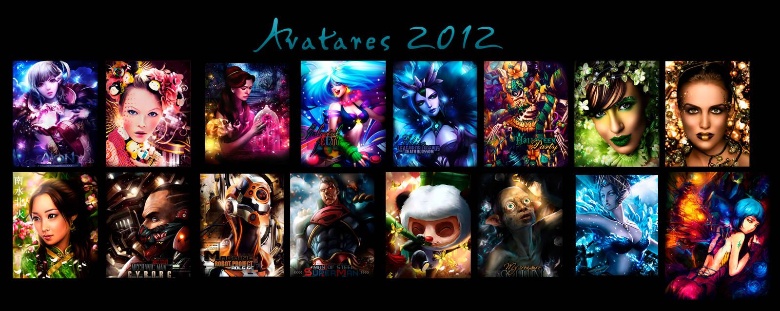 A vibrant 2012 avatar collection showcasing digital fantasy art collection